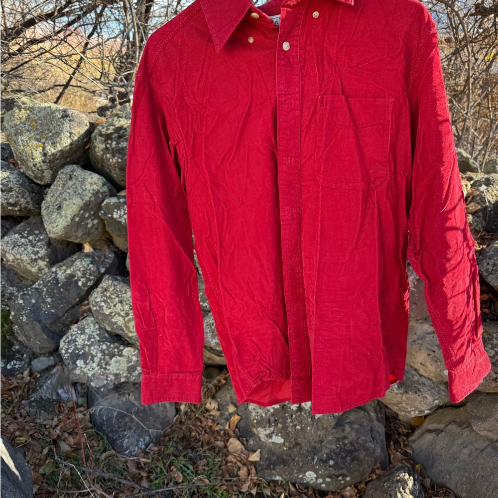 L.L. Bean Rich Red Corduroy Shirt